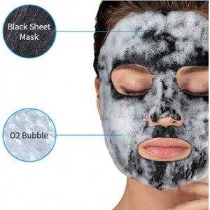 Маска тканевая пузырьковая очищающая с древесным углём "Eyenlip Detoxifying Black O2 Bubble Mask Charcoal" 20 гр.