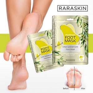 Маска для ног питательная с маслом оливы "LABUTE Raraskin Olive Special Care Foot Mask" 16гр.*2шт.