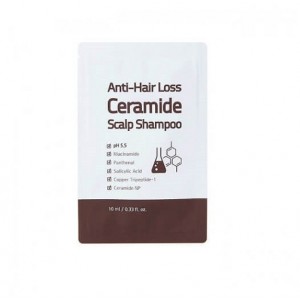 Тестер шампунь слабокислотный с керамидами против выпадения волос "Trimay Anti-Hair Loss Ceramide Scalp Shampoo" 10 мл. пробник